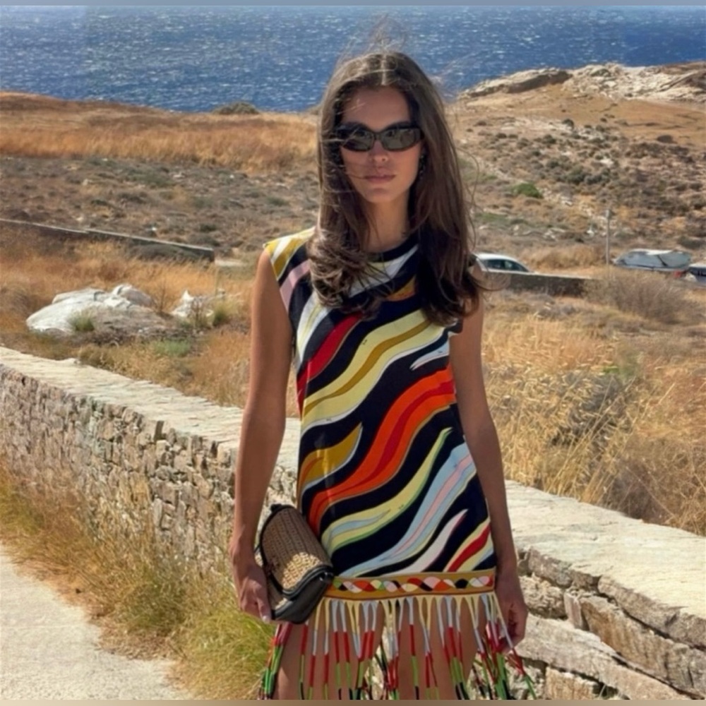 Pucci Fringe Printed Mini Dress